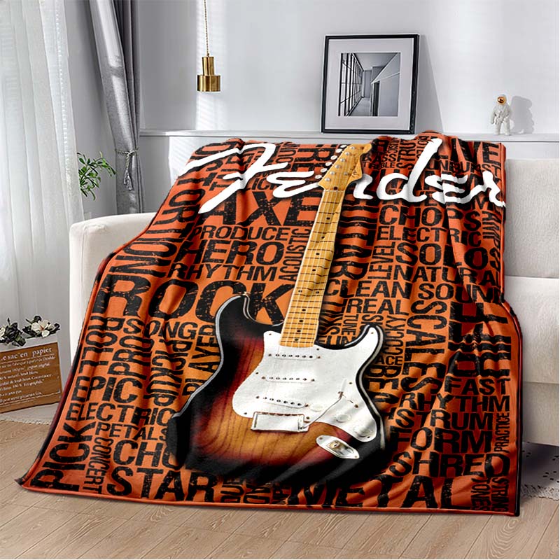 Live Rock - 3D Vintage Rock Guitar Pattern Flannel